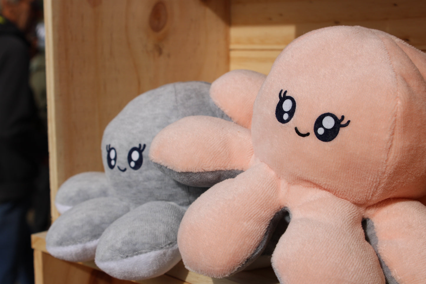 Peluche pieuvre réversible émotions joie tristesse