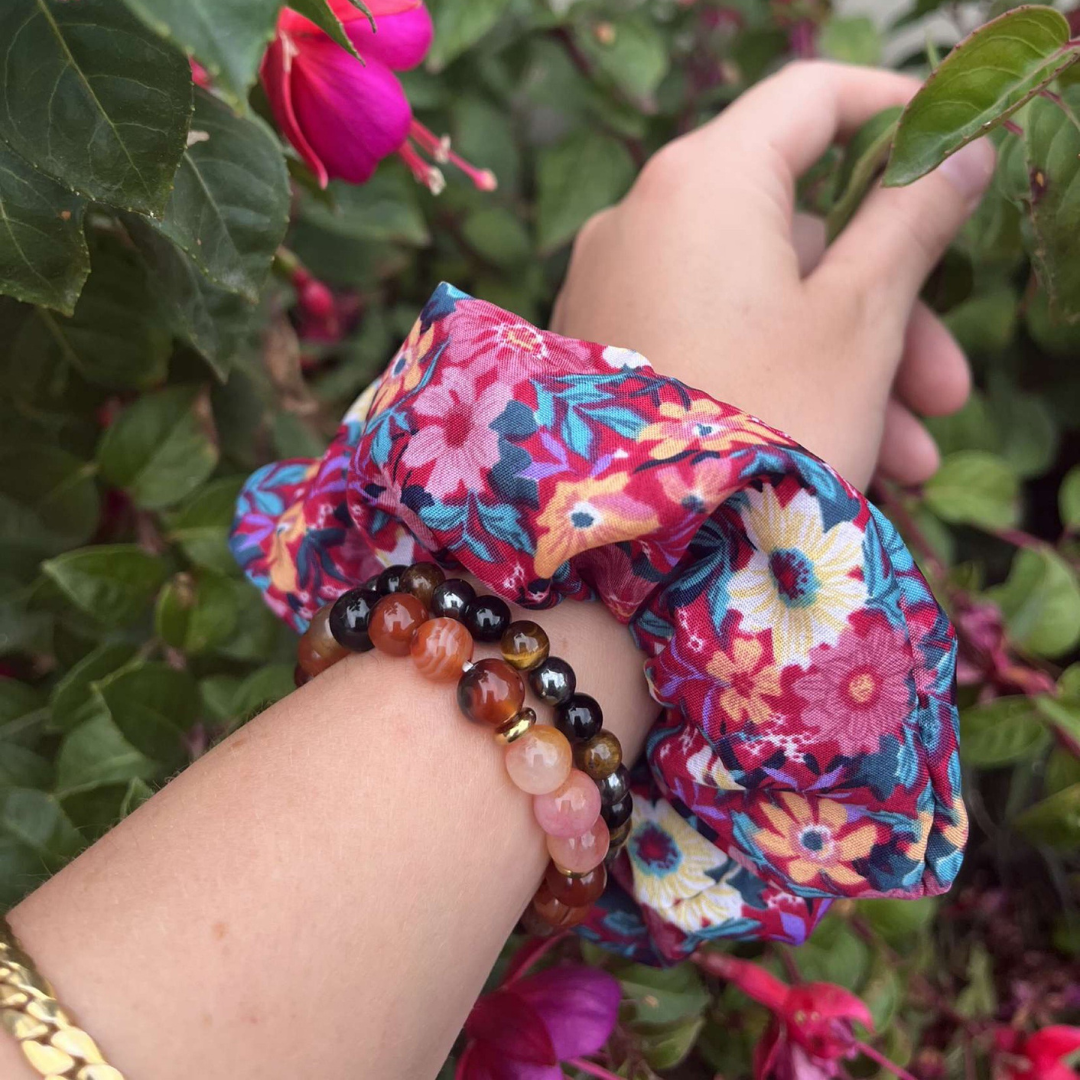 Chouchous/Scrunchies élastiques pour cheveux à fleurs