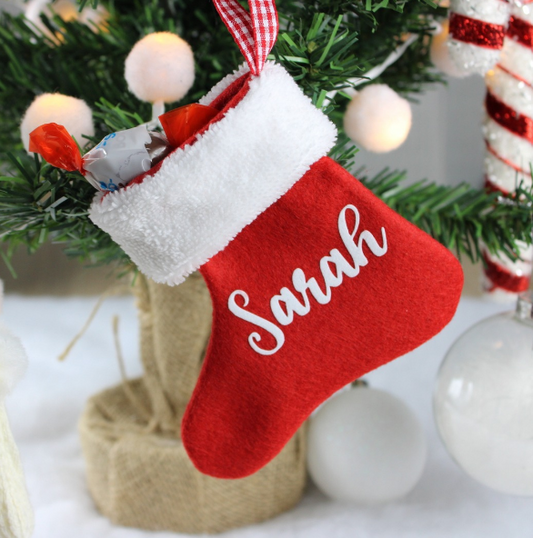 Petites bottes de Noël personnalisées prénom - Fait main