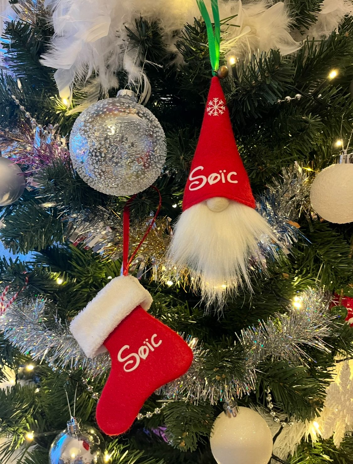 Lot Mini Botte + Petit Père Noël personnalisés - Fait-main