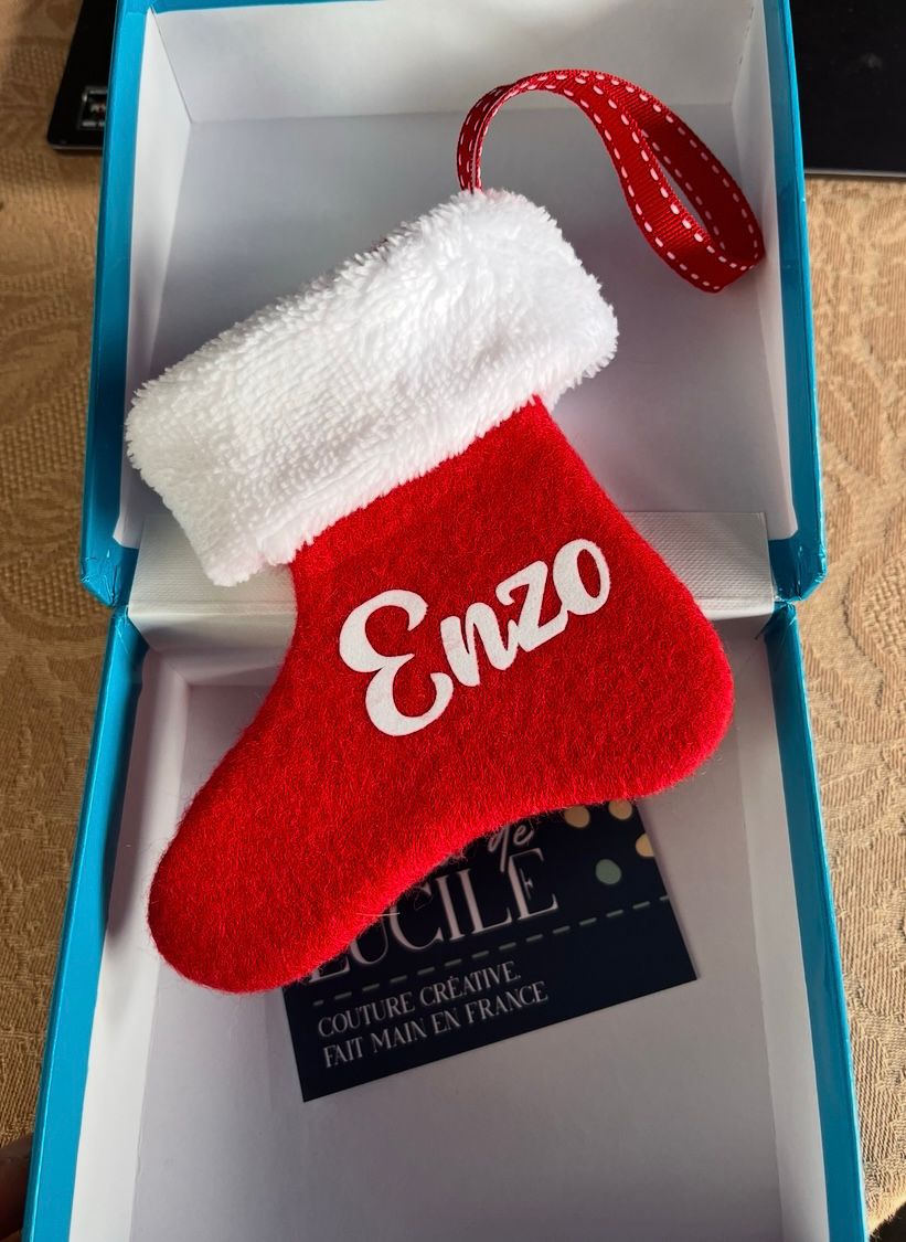 Petites bottes de Noël personnalisées prénom - Fait main