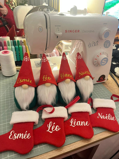 Lot Mini Botte + Petit Père Noël personnalisés - Fait-main