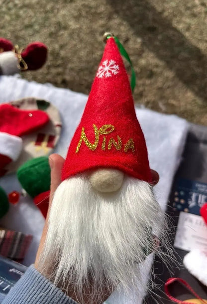 Mini Père-Noël gnomes lutins personnalisés prénom - Fait main
