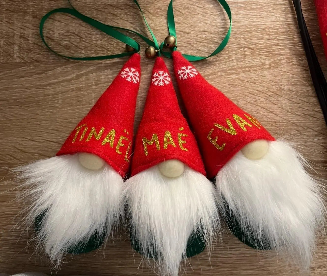 Mini Père-Noël gnomes lutins personnalisés prénom - Fait main